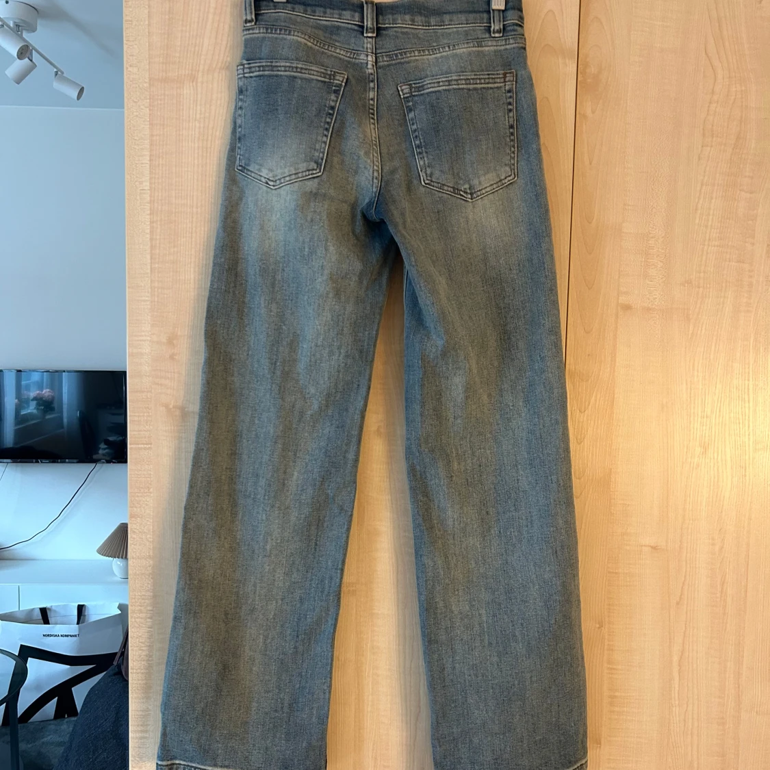 Blå jeans, straight leg, storlek 34 - 92