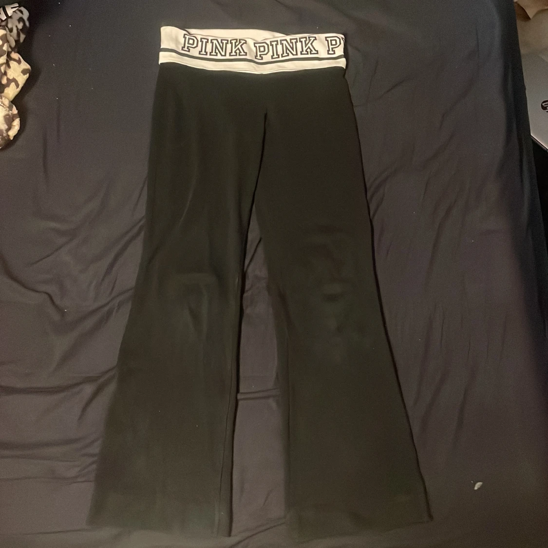 PINK flared foldover yoga byxor - 90