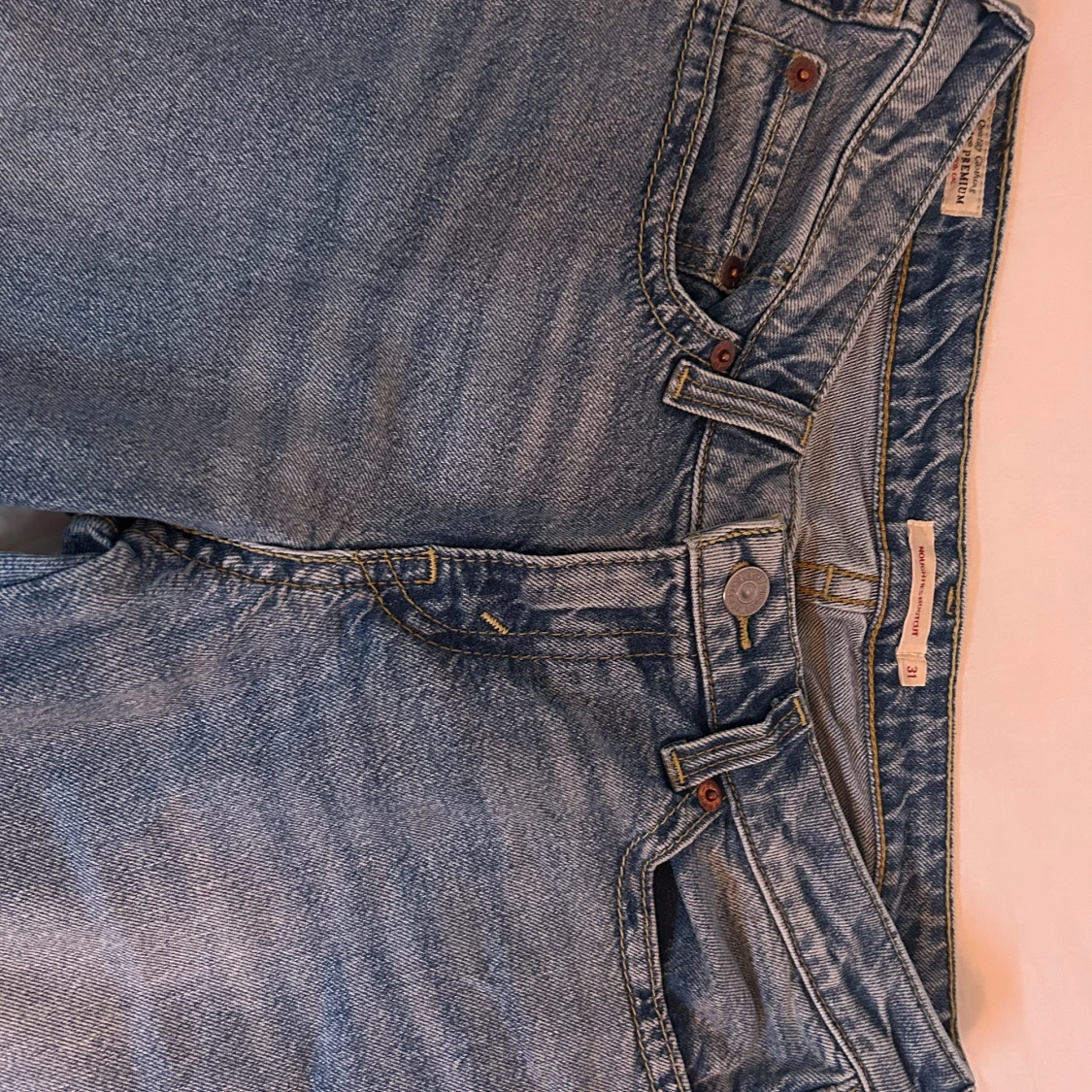 Blå jeansbyxor - 92