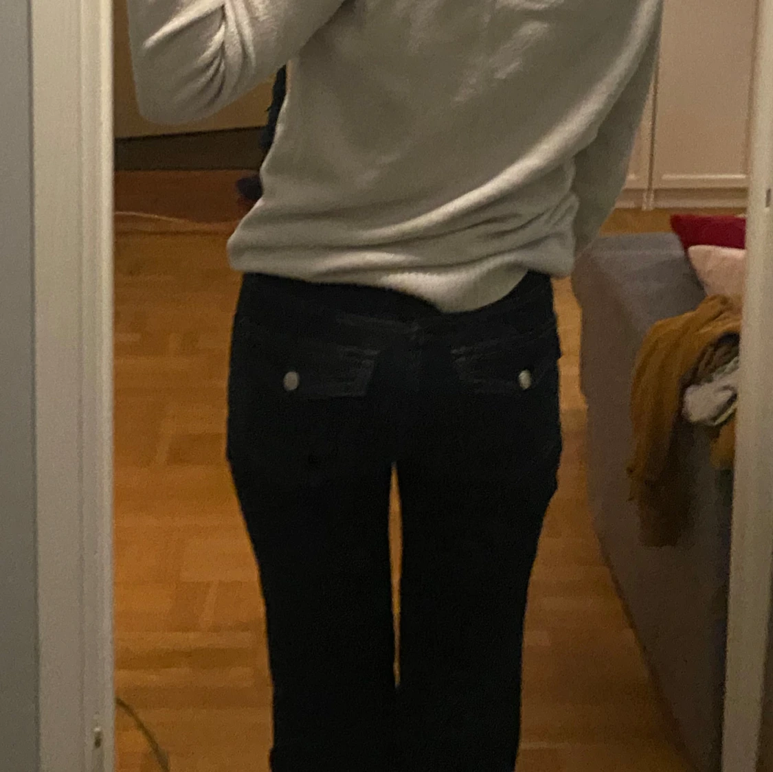 Svarta jeans med låg midja - 91