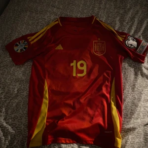 Fotbollströja Spanien - Tja! Säljer nu denna as feta fotbollströja, Spaniens landslagströja Euro 2024, nästintill oanvänd, den är i storlek S och passar bra till allt. Vi frågor o funderingar är de ba att höra av sig.