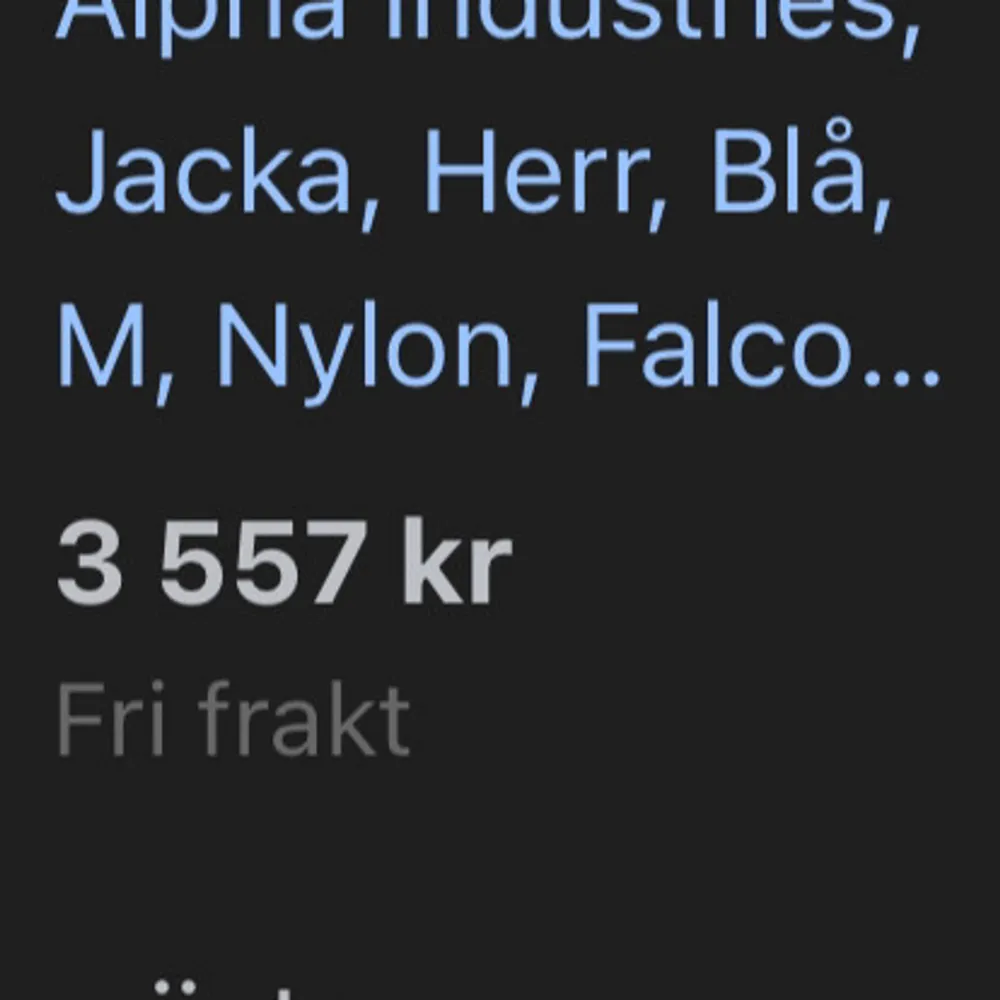  Jag säljer en jacka och jag skulle rekommendera den här jackan till personen som gillar var stiliga Jackan brukar vara dyr men jag säljer den för billigt MVH Abdulla. Jackor.