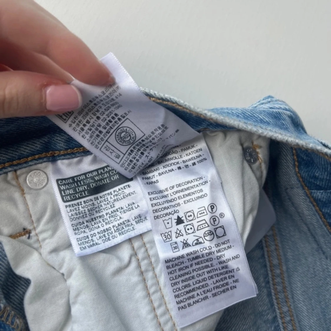 Blå jeansshorts från Levi's - 4