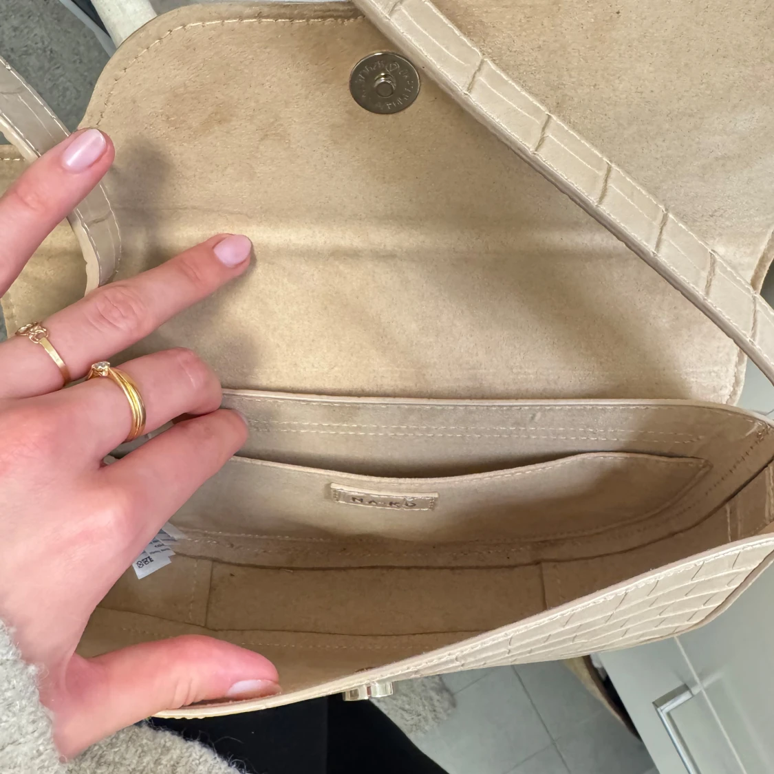 Beige axelväska - 3