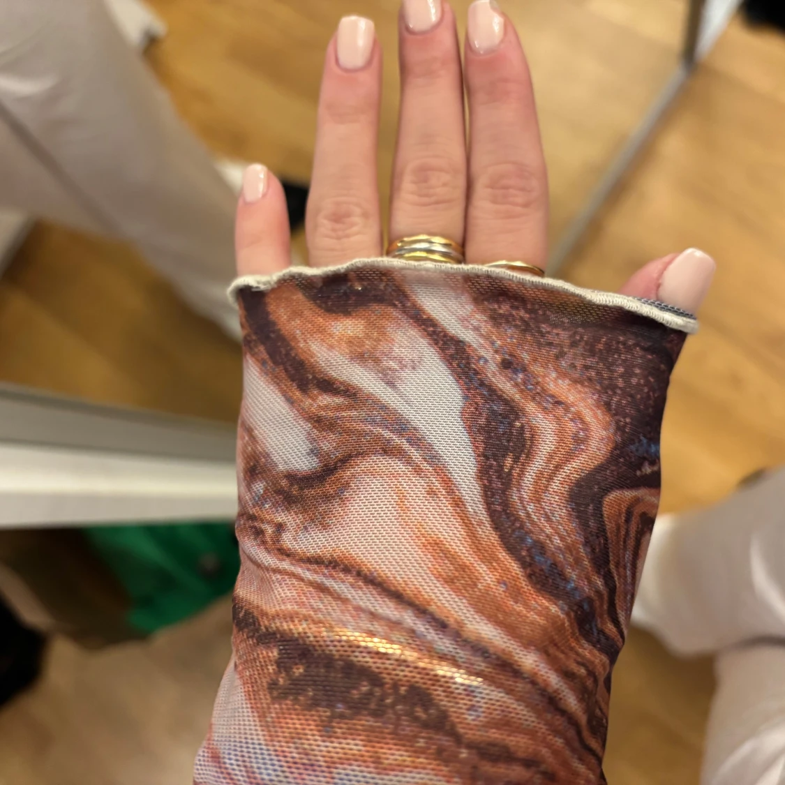 Mönstrad långärmad topp - 3