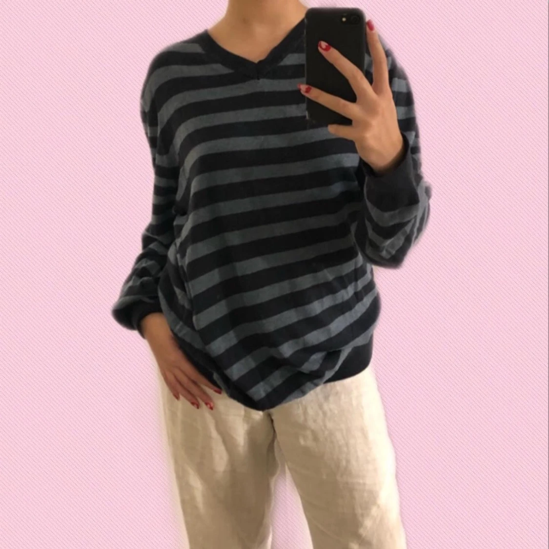 Randig långärmad tröja - 91