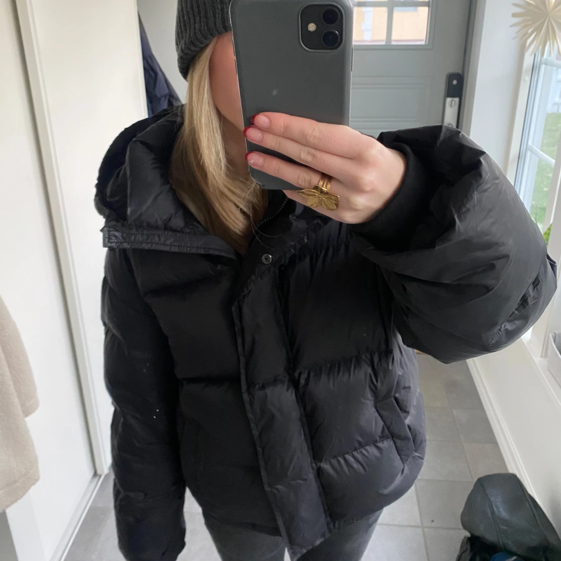 Svart pufferjacka - 90