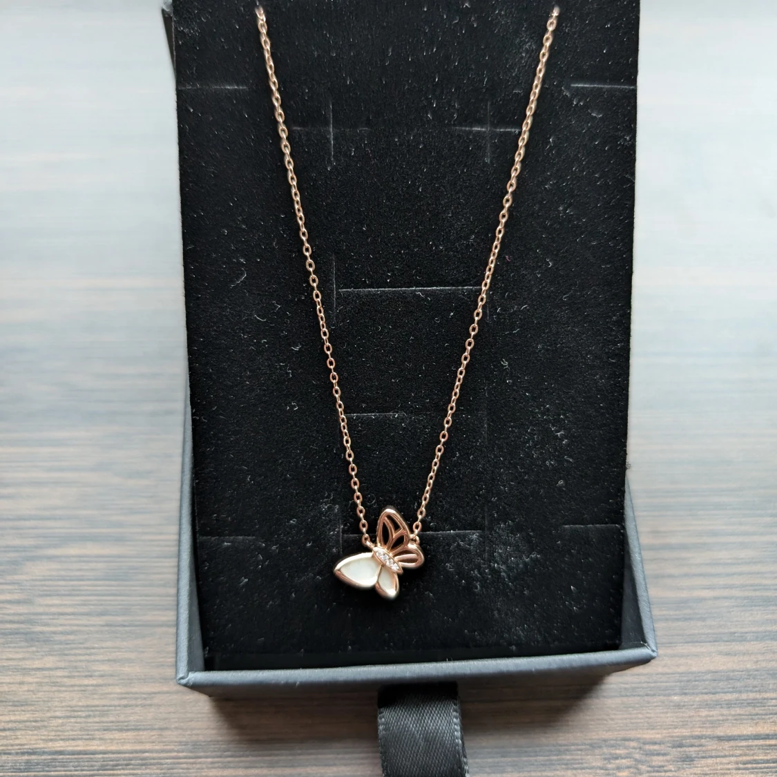 Halsband fjäril silver 925 (VJ117) - 90