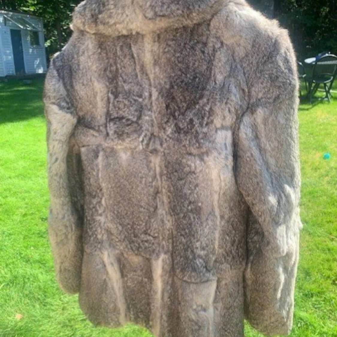 Vintage grå pälsjacka/kappa i äkta päls - 90