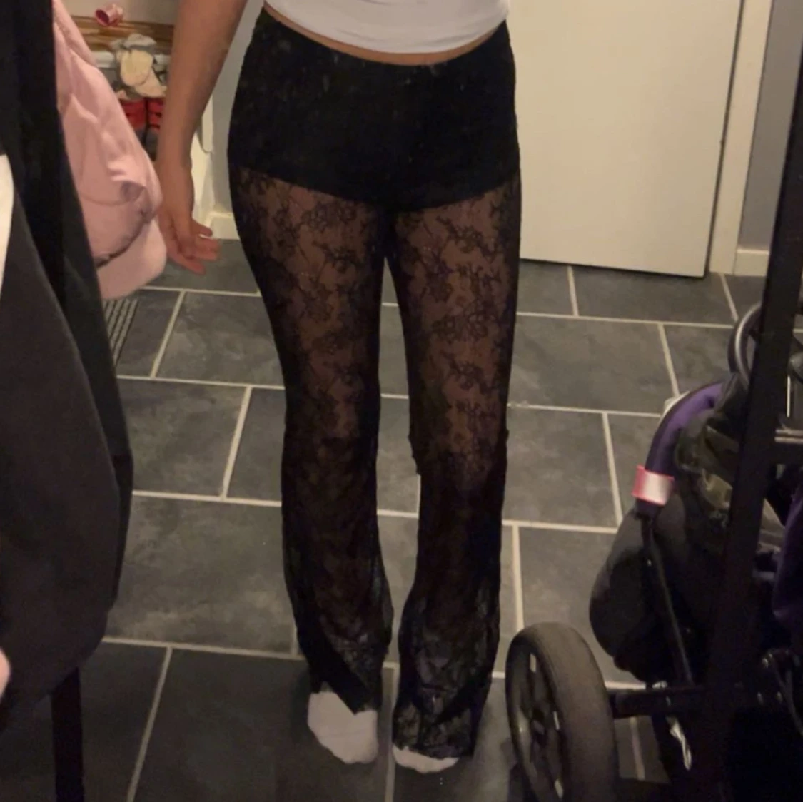 Svarta spetsbyxor - 90