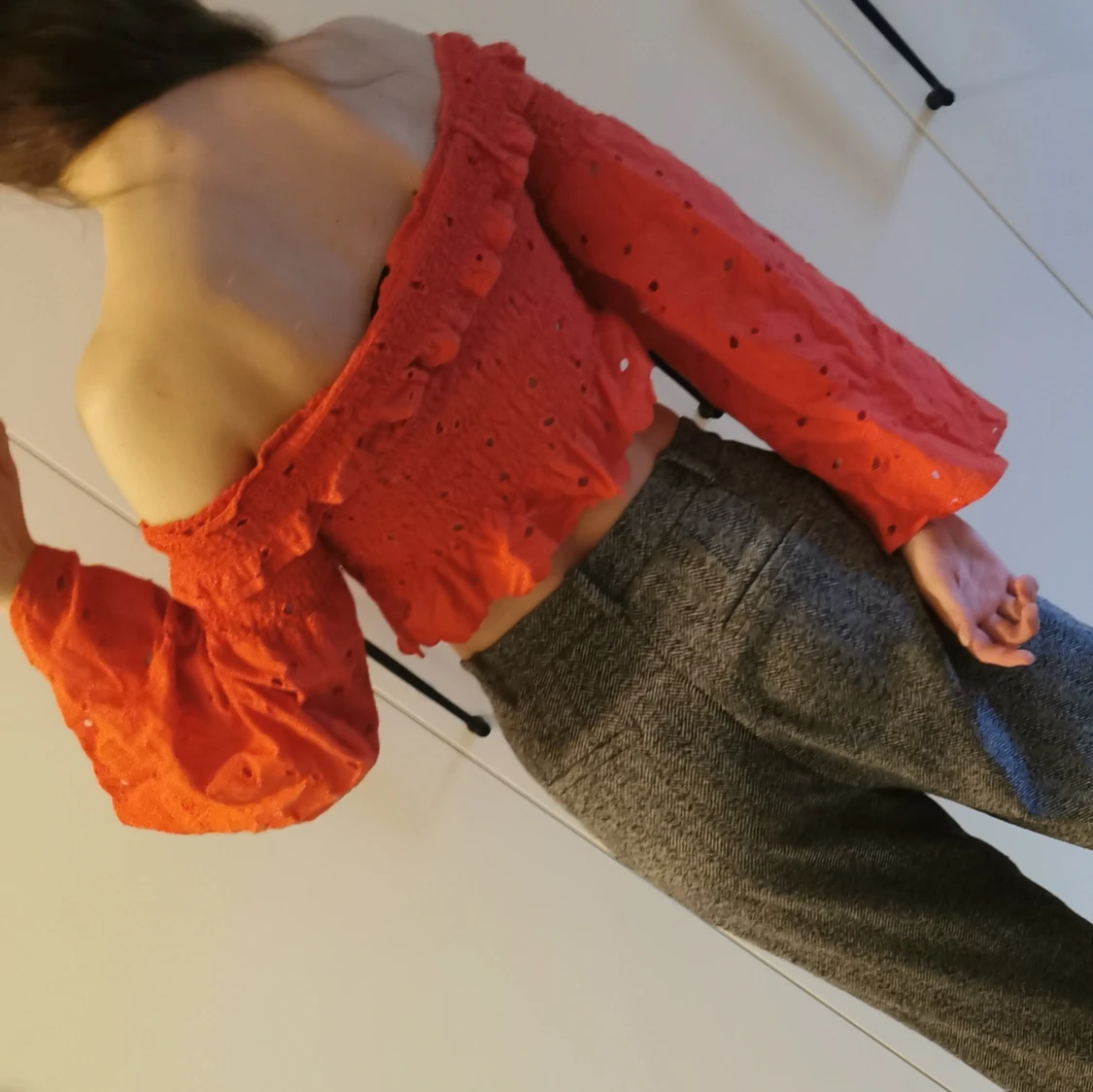 Orange offshoulder topp/blus  - 1