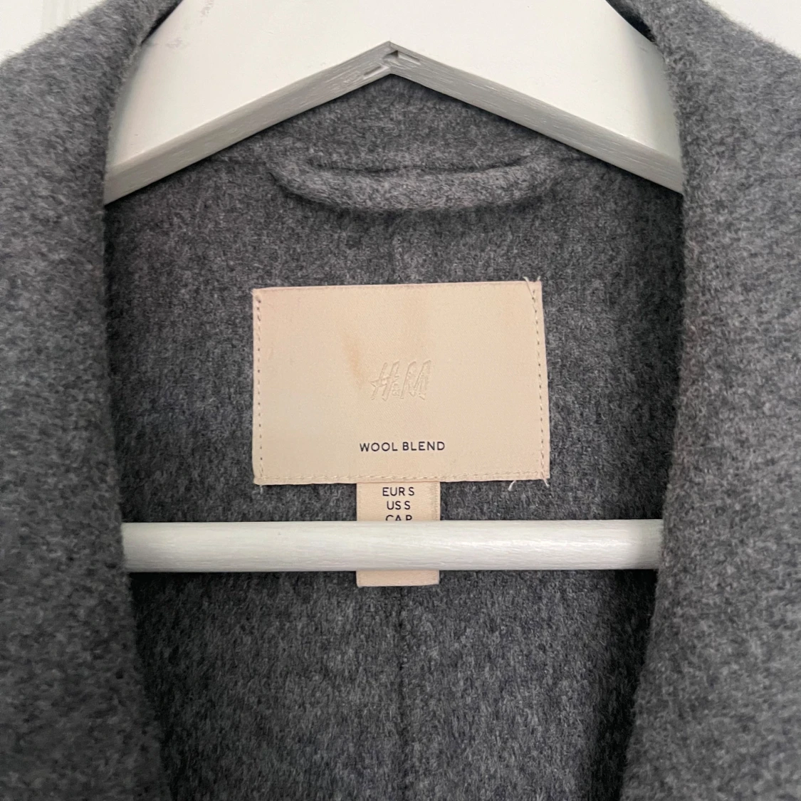 Grå ullblandad kappa från H&M - 1
