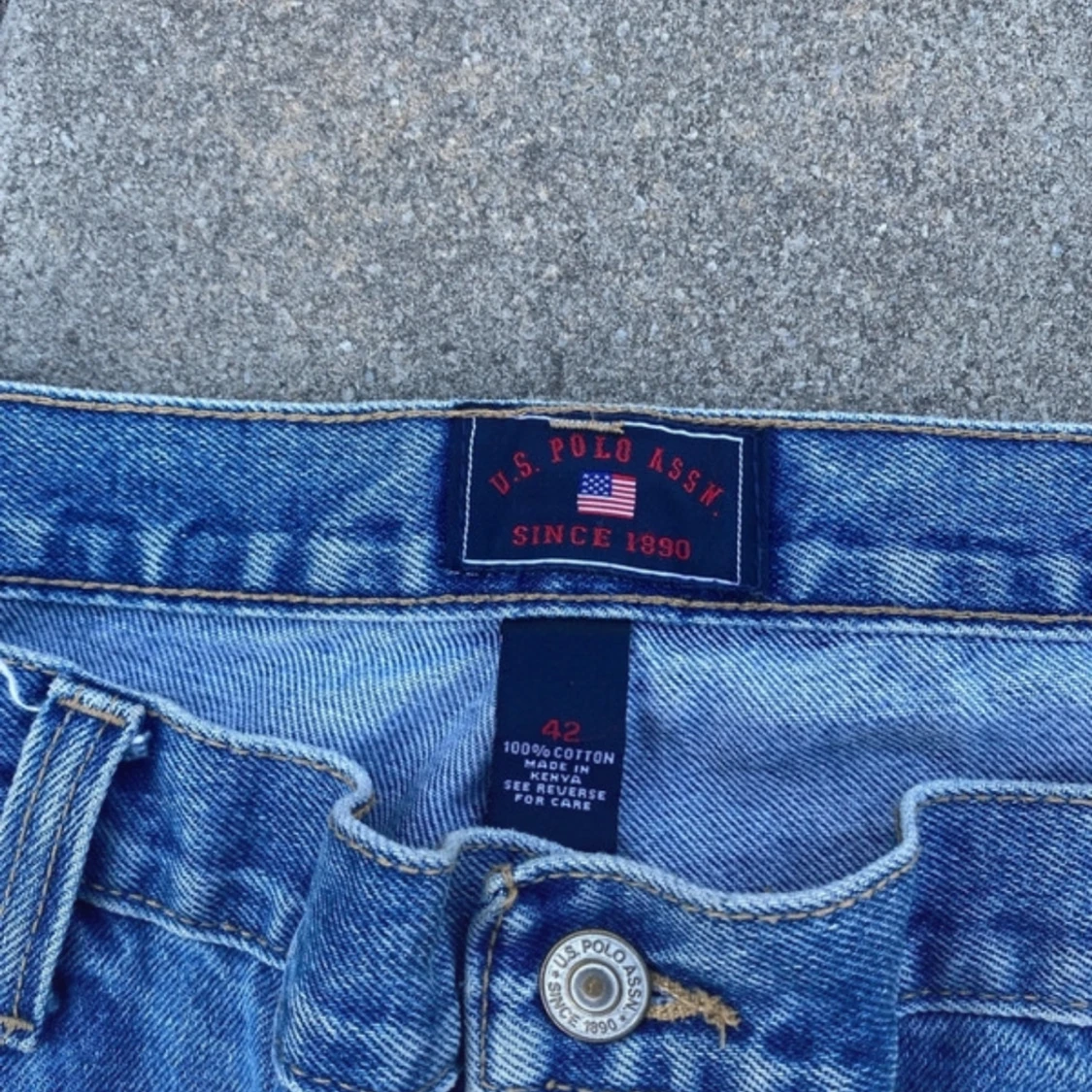 US polo assn y2k mega baggy Hiphop jorts denim jeans shorts - 92