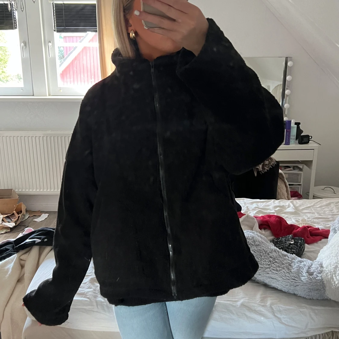 Svart teddyjacka - 90