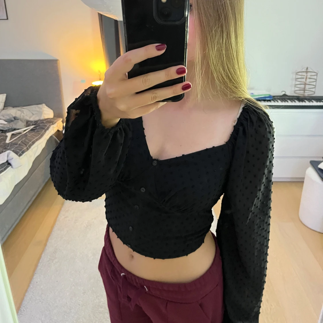 Svart detaljer blus - 91