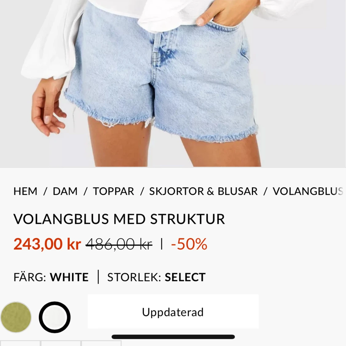 Blus med volang   - 91