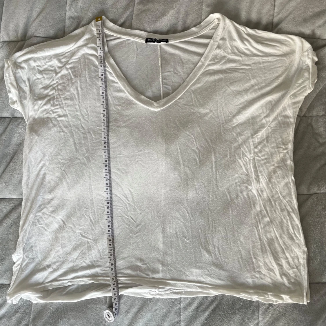 Vit oversized v-neck Brandy Melville - 91