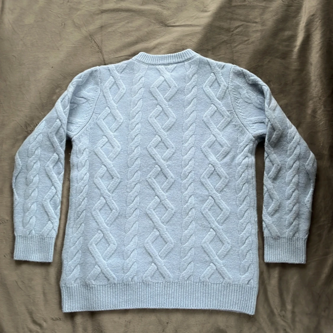 Ljusblå Cable-knit 100 % kaschmir - 1