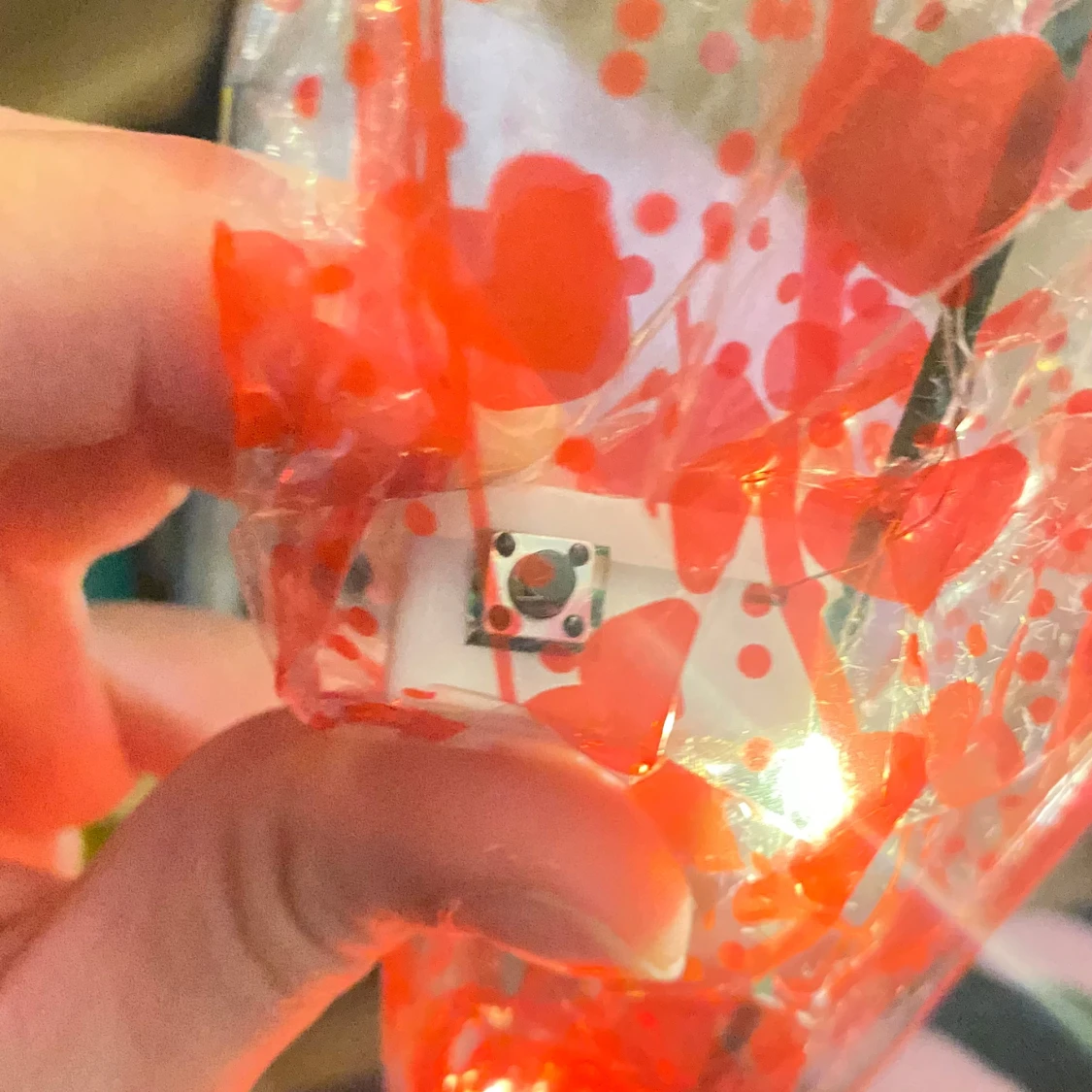 Guldpläterad ros med nalle och LED-ljus - 3