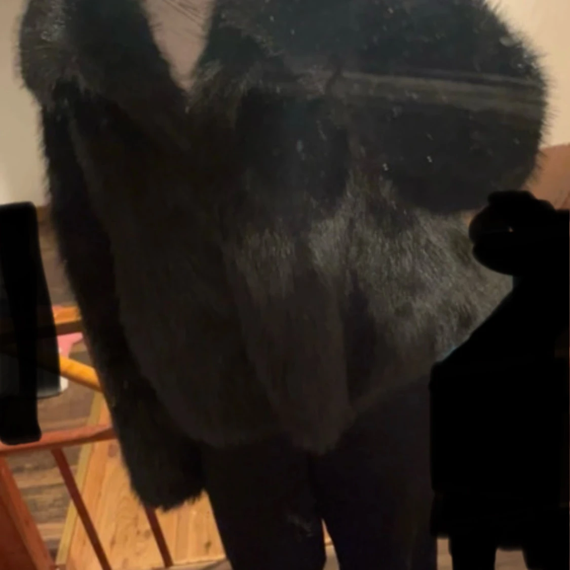 Svart pälsjacka - 91