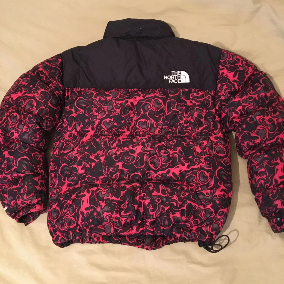 North Face 1996 Retro Nuptse Jacket Rose Red '94 Rage Print - 2