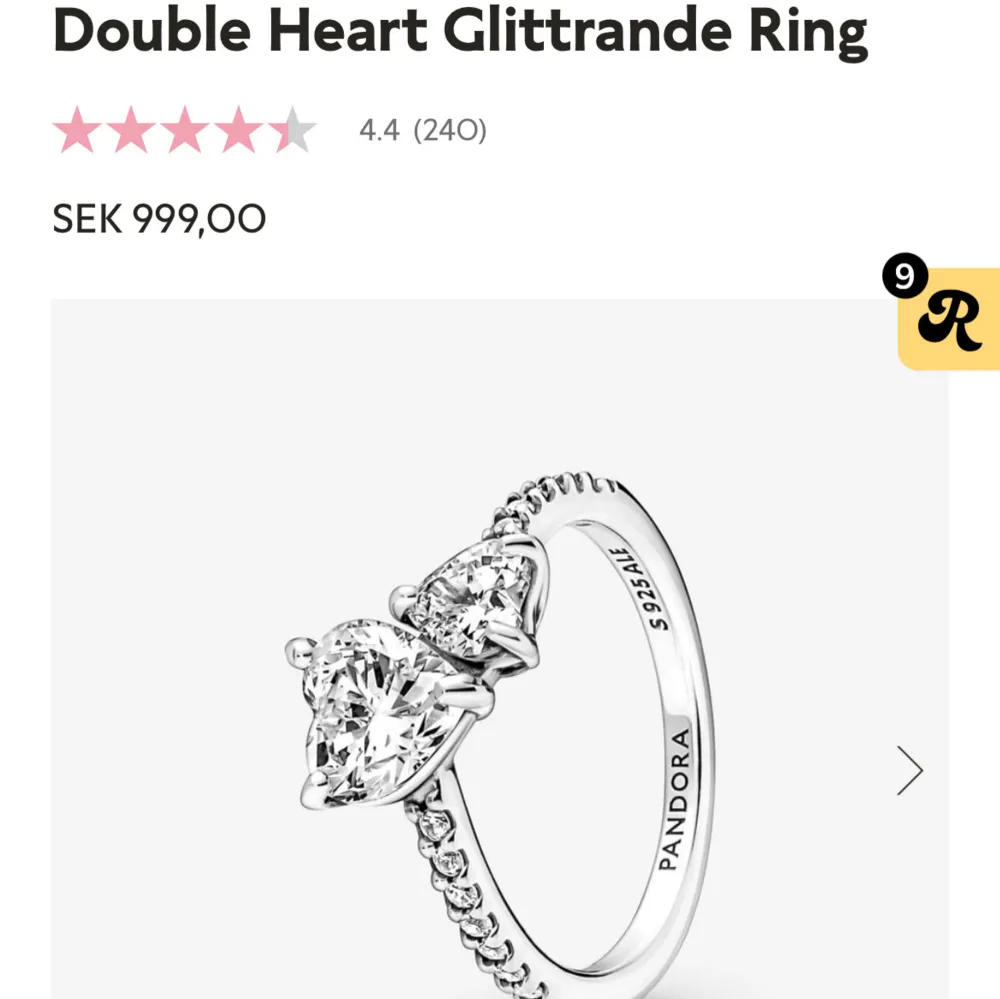 Säljer ringen då jag ej vill ha kvar den längre. Köpt för 999kr Pris går att diskutera😁. Accessoarer.