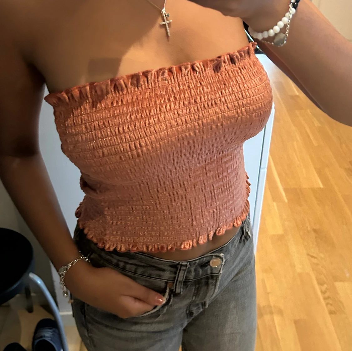 Rostfärgad tubtopp - 91