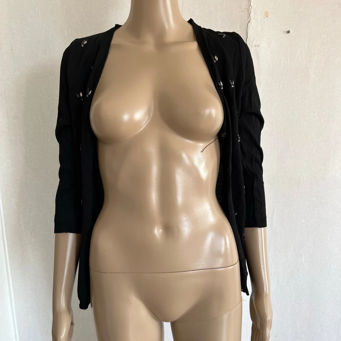 Svart kofta med paljetter - 90