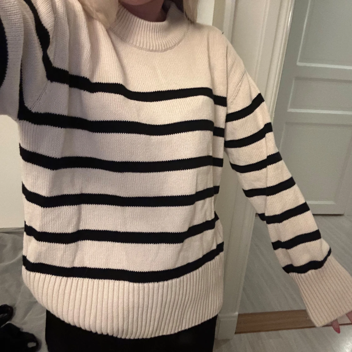 Randig stickad tröja  - 90