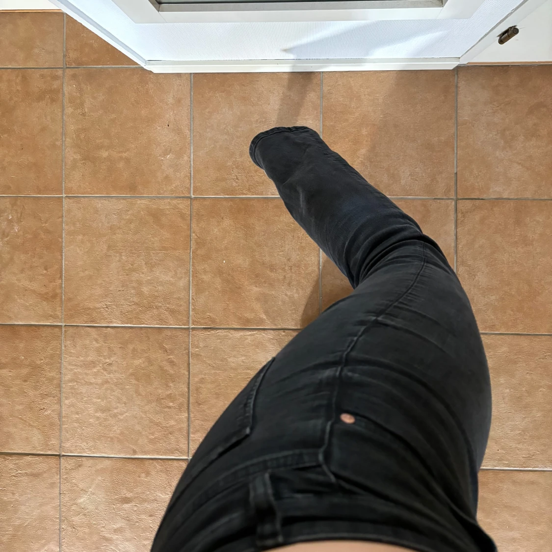 Svarta Bootcut Jeans  - 92