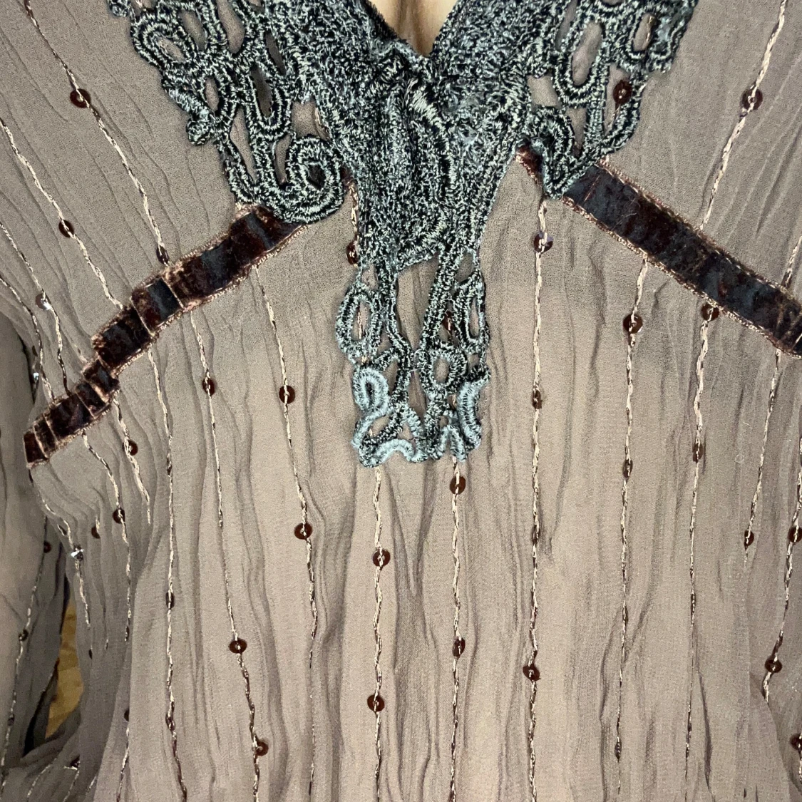 90s Whimsy Goth Sequin Blouse  - 91