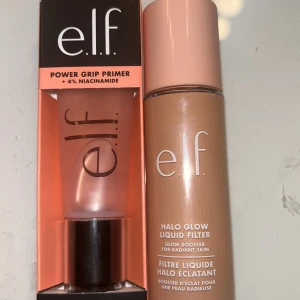 e.l.f. Power Grip Primer och Halo Glow Liquid Filter - Säljer e.l.f. Power Grip Primer med 4% niacinamide för en jämn bas och e.l.f. Halo Glow Liquid Filter som ger en strålande lyster. Perfekt kombo för en hållbar och glödande makeup-look. Säljer dem för 150 kronor styck. Båda för 240 kronor ❤️primern är aldrig använd och halo glowt är bara testat❤️