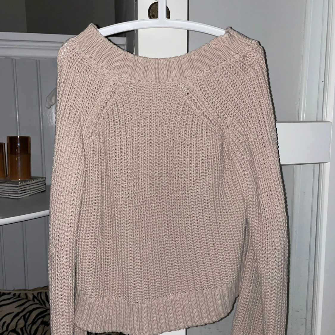 Beige stickad tröja - 91