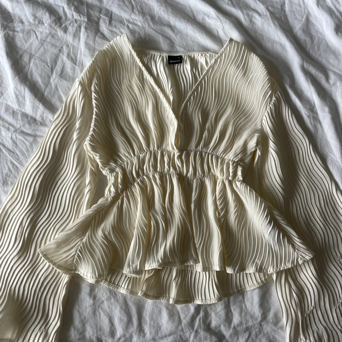 Ribbad vit blus - 92