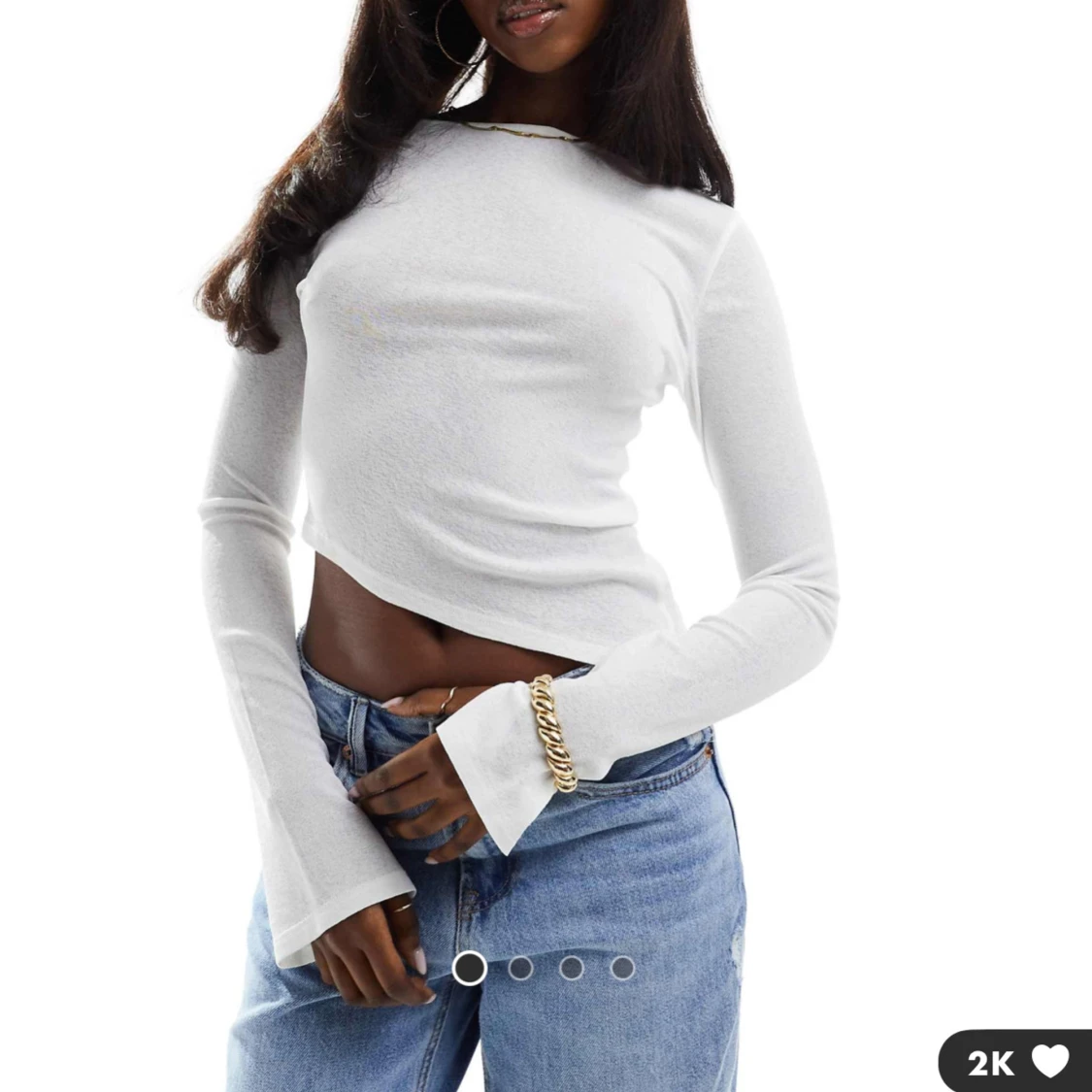 Vit långärmad topp! - 90