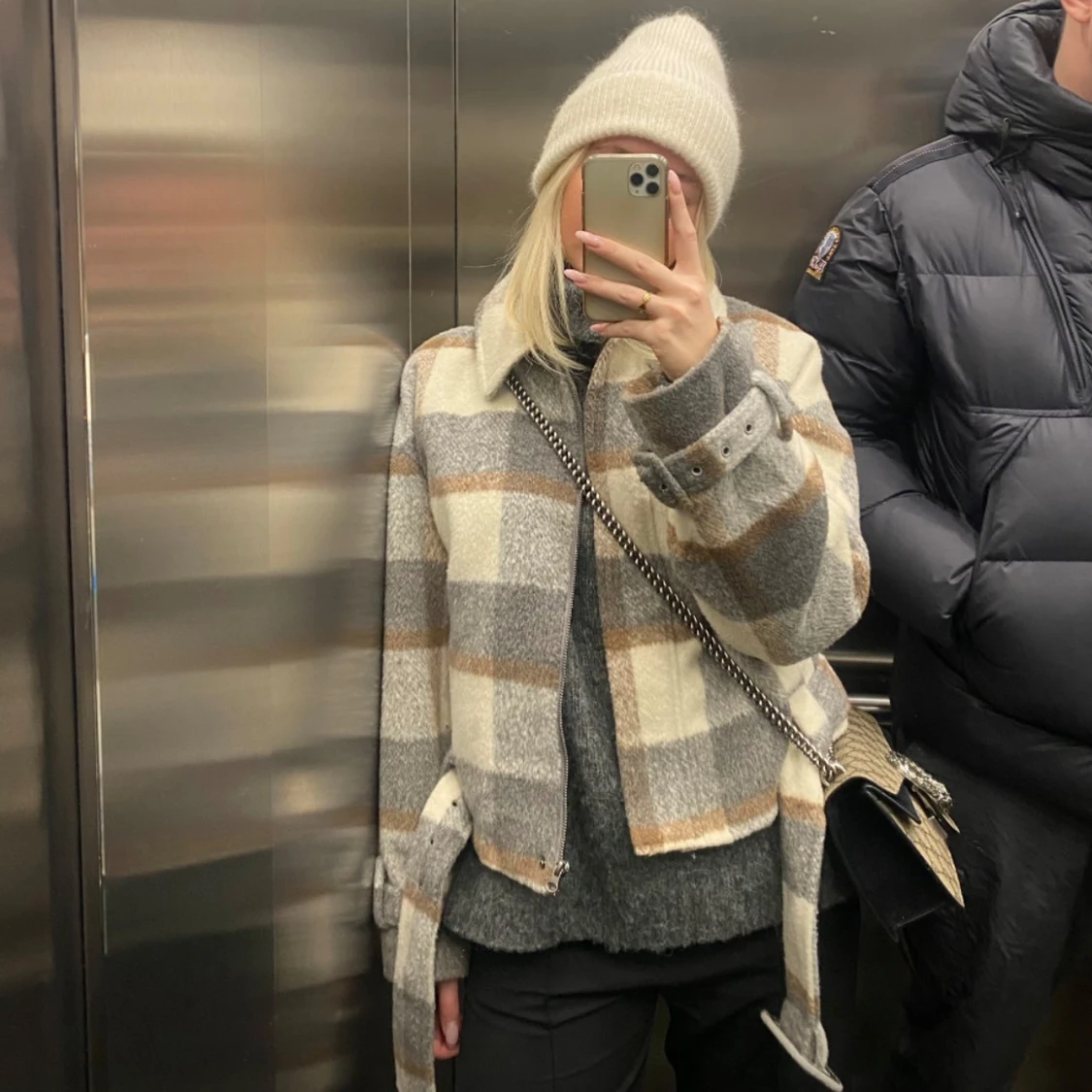 Rutig overshirt i ull - 1