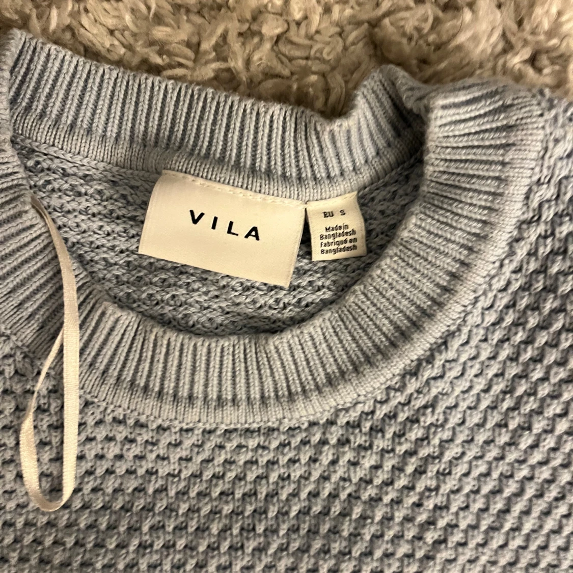 Ljusblå trekvartsärmad tröja  - 90