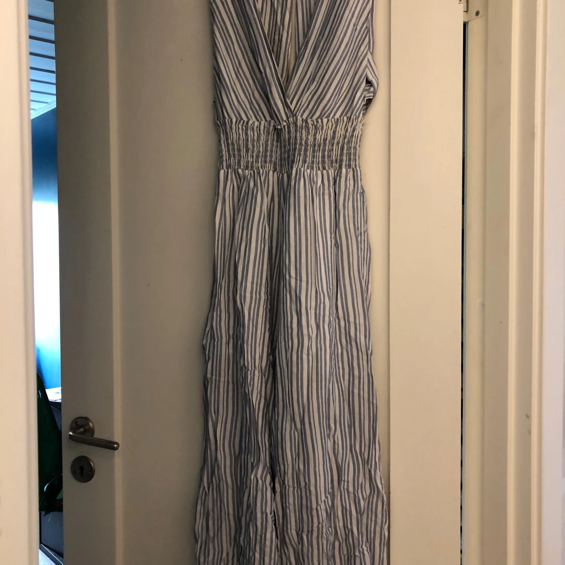 Randig byxdress i trekvartsmodell - 91