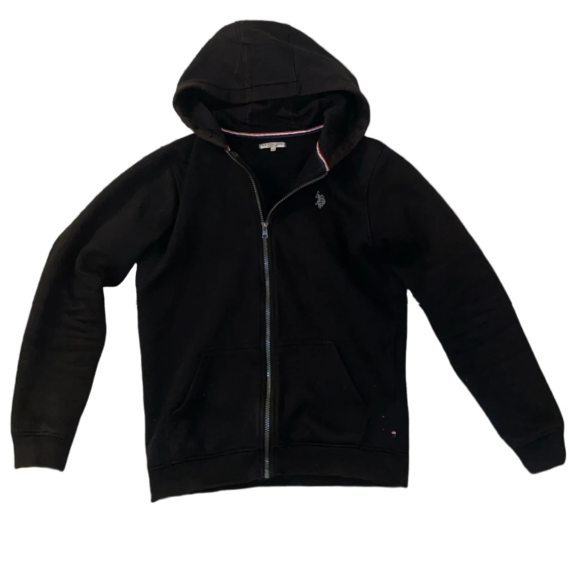 Svart Polo Assn zip hoodie