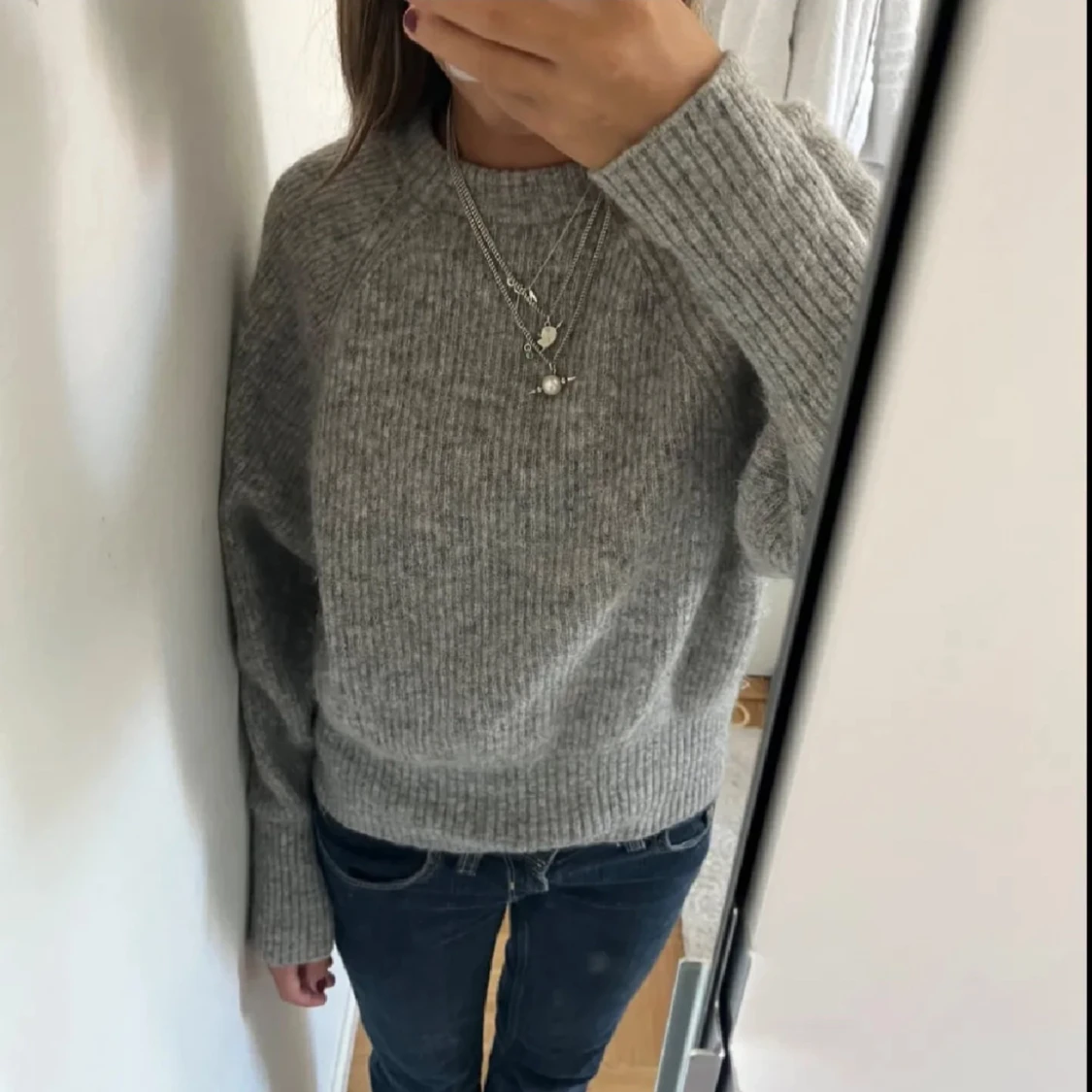 Grå mohair tröja  - 1