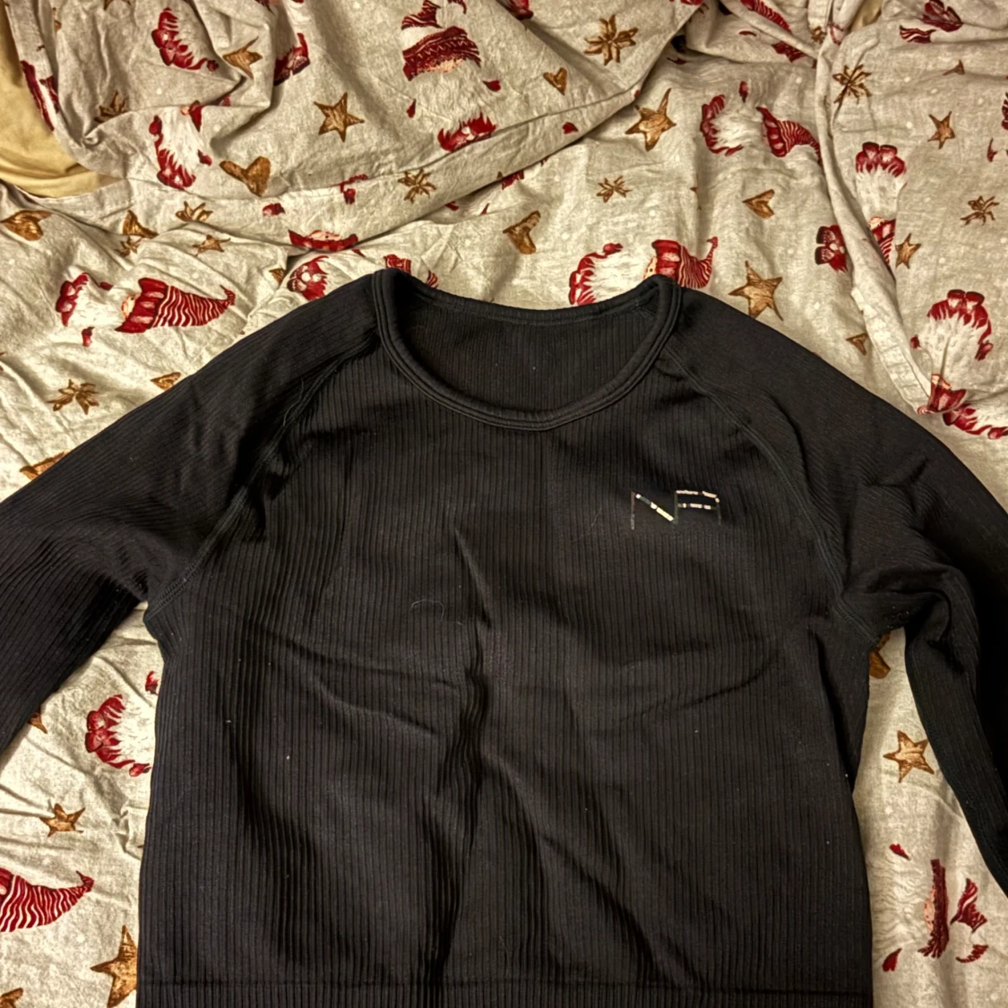 Svart ribbad tränings tröja 