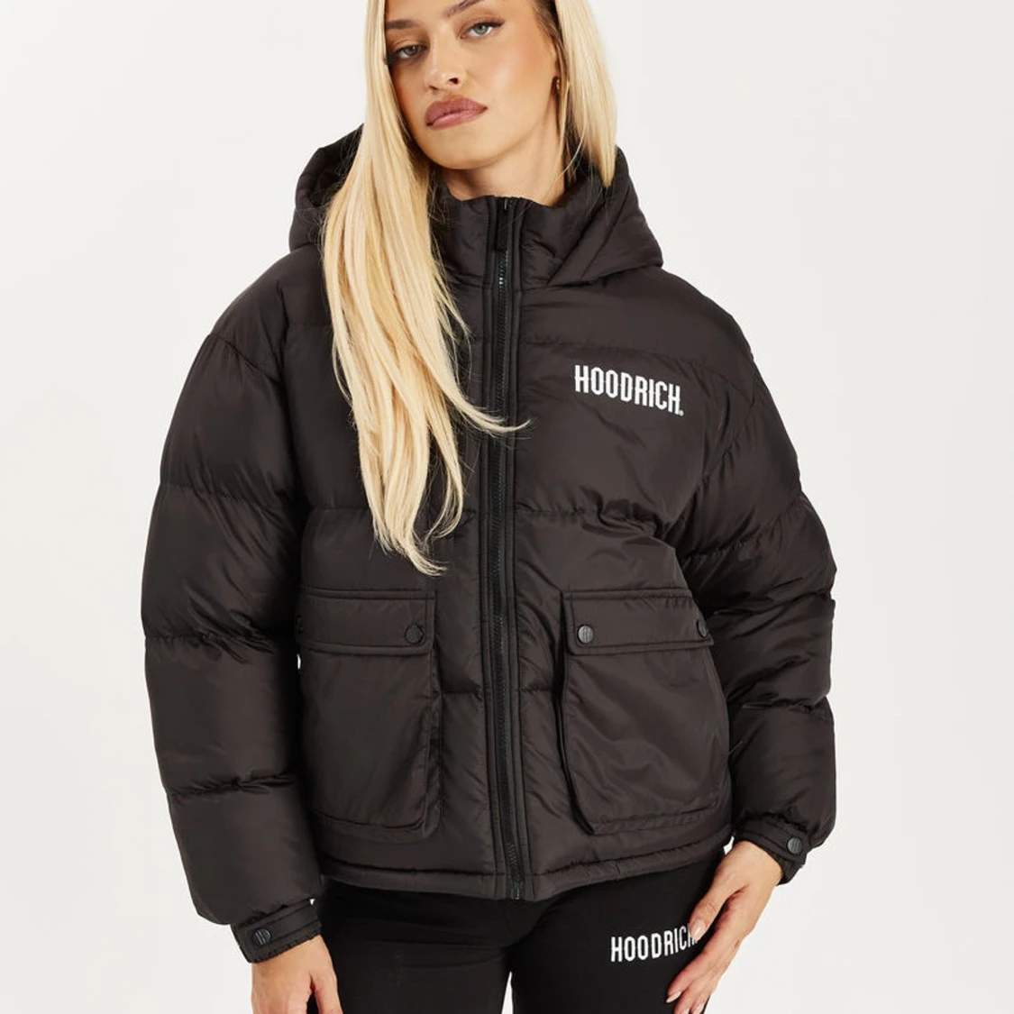 Svart pufferjacka från Hoodrich