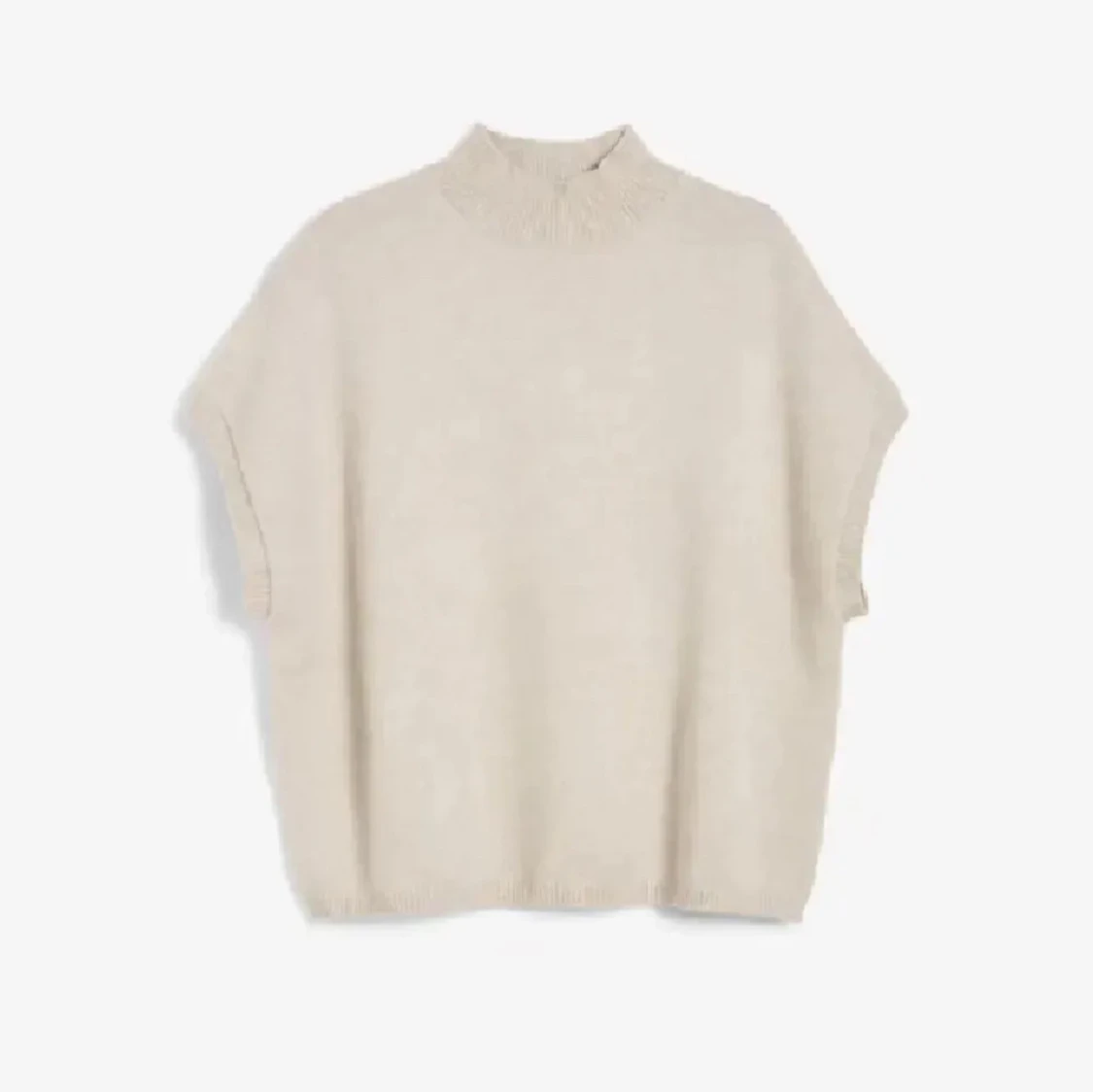Beige stickad ärmlös topp - 90