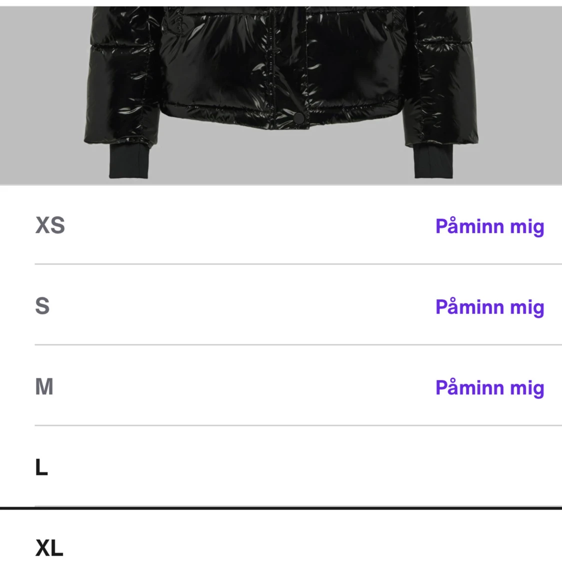 Svart glansig pufferjacka - 92