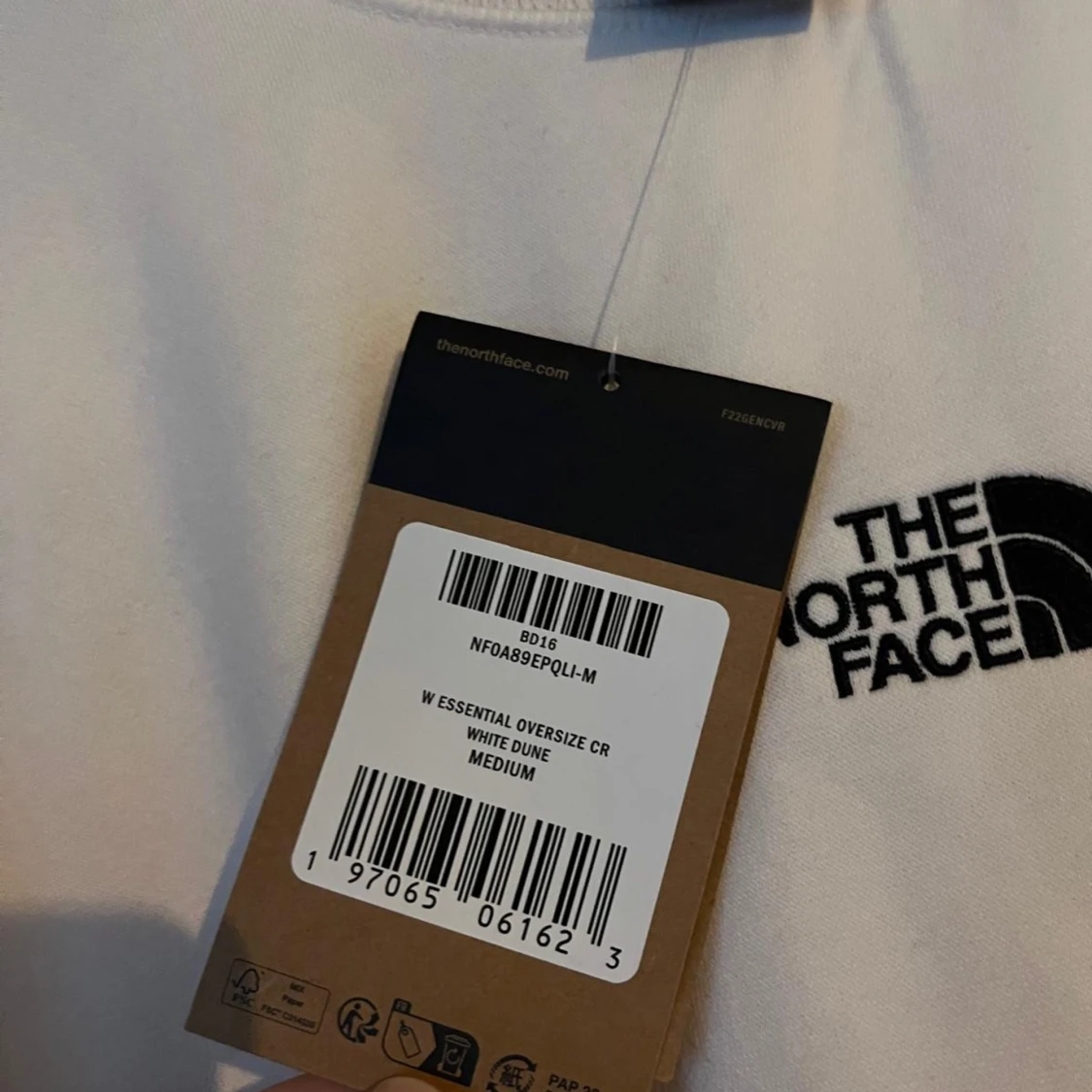 Vit the North Face sweatshirt i oversize modell - 92