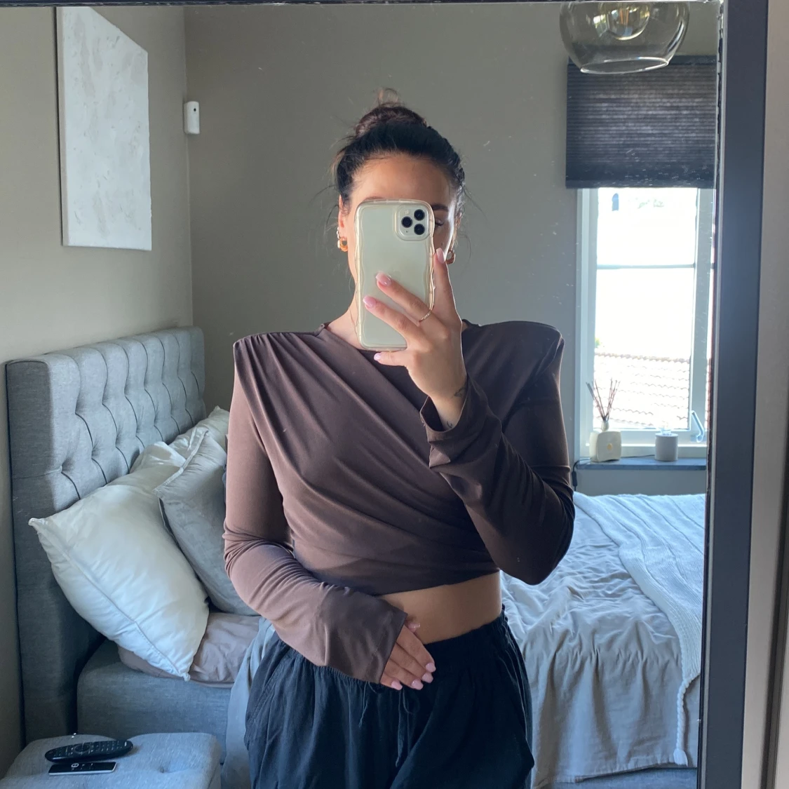 Vadderad långärmad tröja