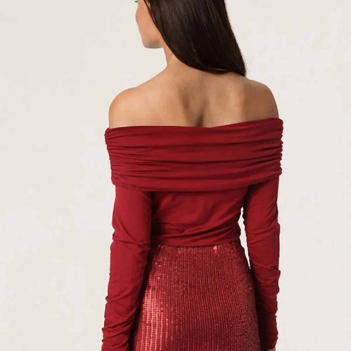 Vintöd tröja off shoulder  - 90