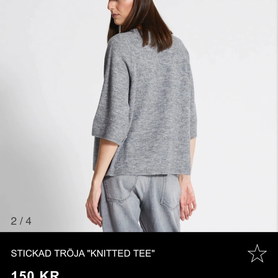 Grå stickad tröja - 1