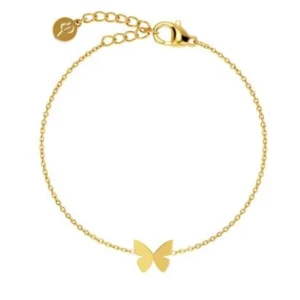 Guldarmband med fjäril från Edblad - Elegant guldarmband från Edblad med en fin fjärilsdetalj. Armbandet har en tunn kedja och justerbar längd med ett litet hänge vid låset. Aldrig använd, lapp och låda kvar. 💞