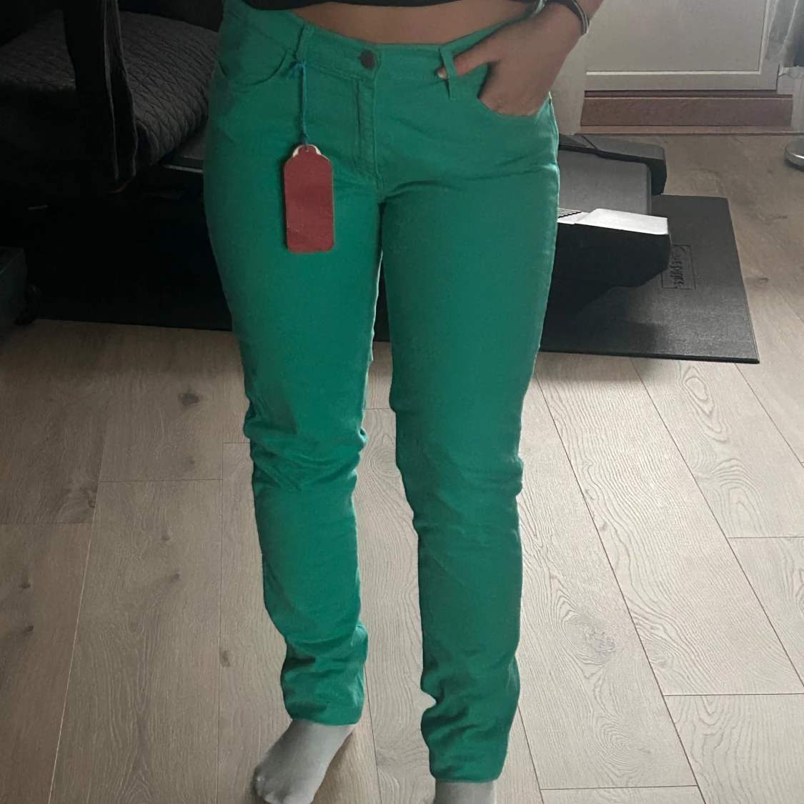 Turkosa jeans från Wrangler